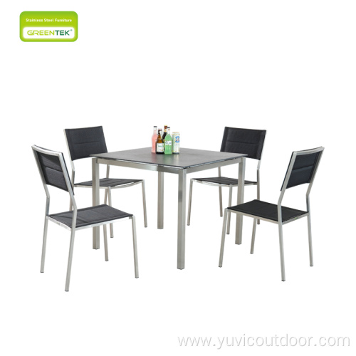 Double Layer Foam Chair Dining Set Villa Furniture